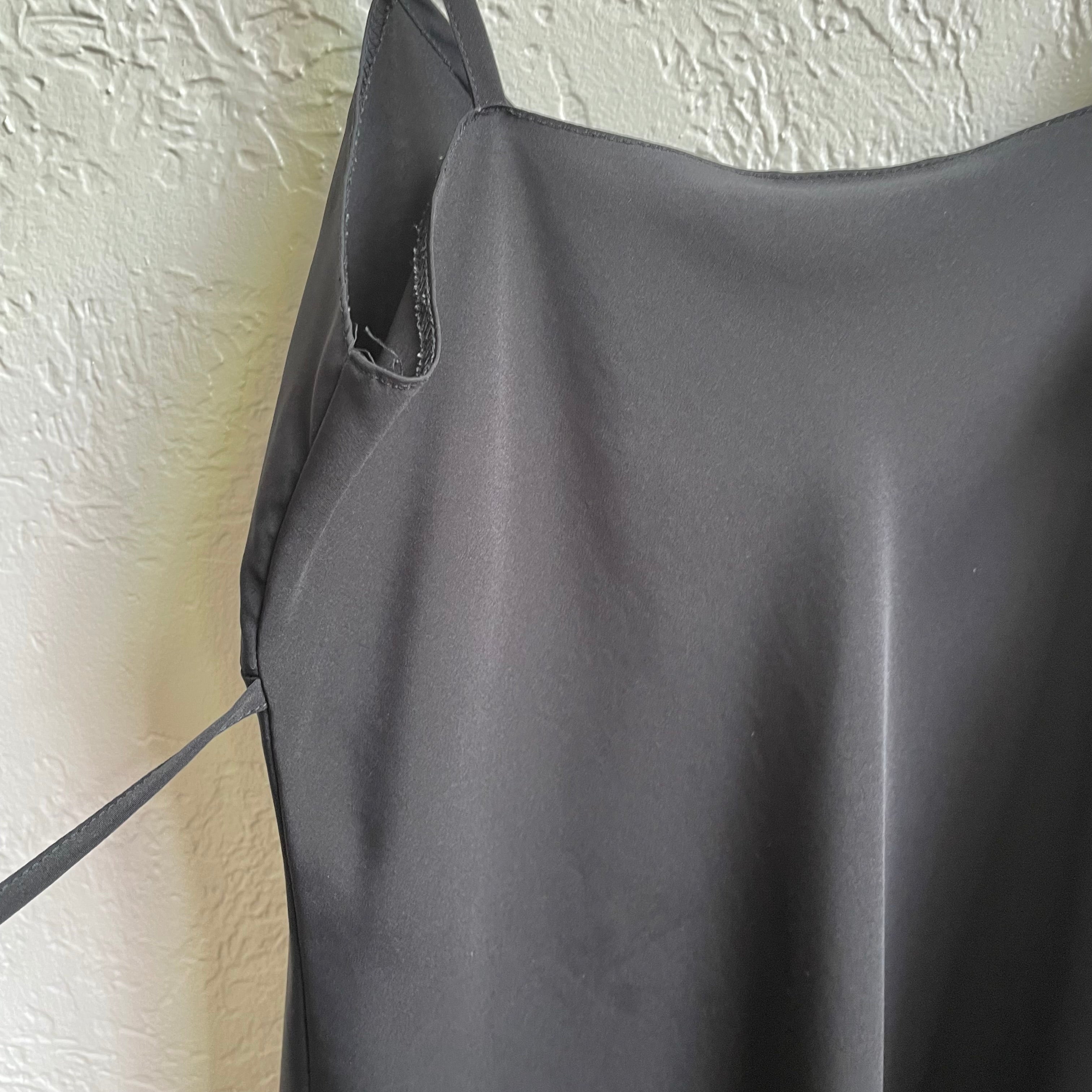 Black Satin Y2K Slip Dress | Small