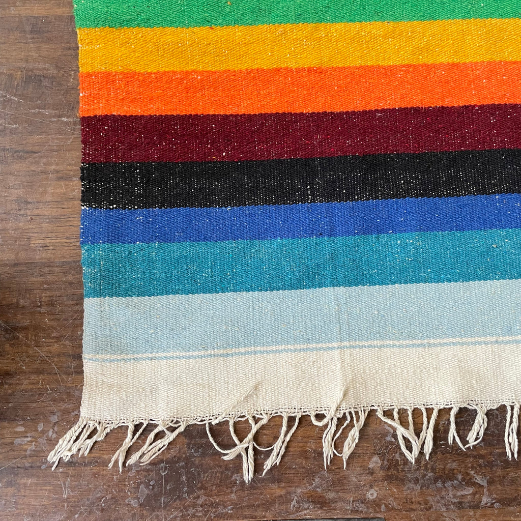 Hand-Woven Mexican Saltillo Diamond Design Blanket Rug