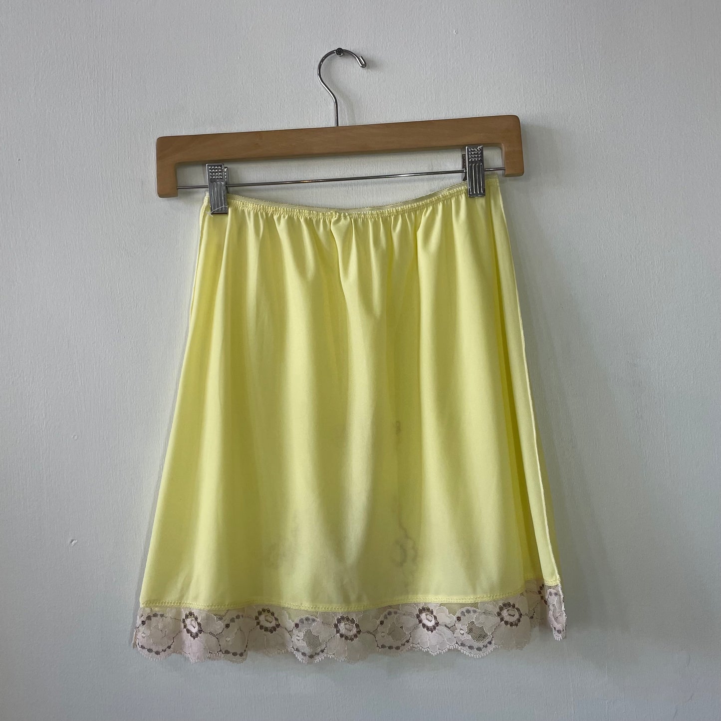 60s Baby Yellow Slip Mini Skirt