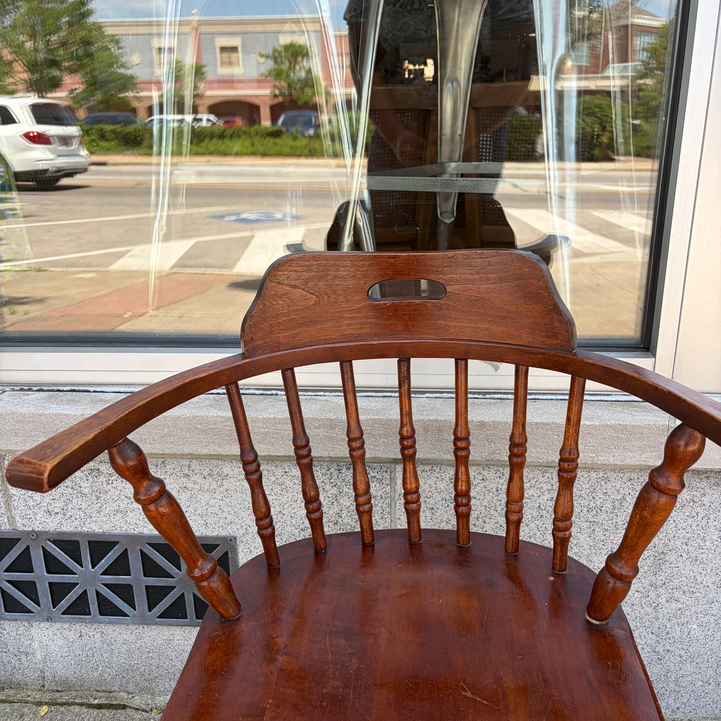 Antique Smoker's Bow Captain Arm Chair