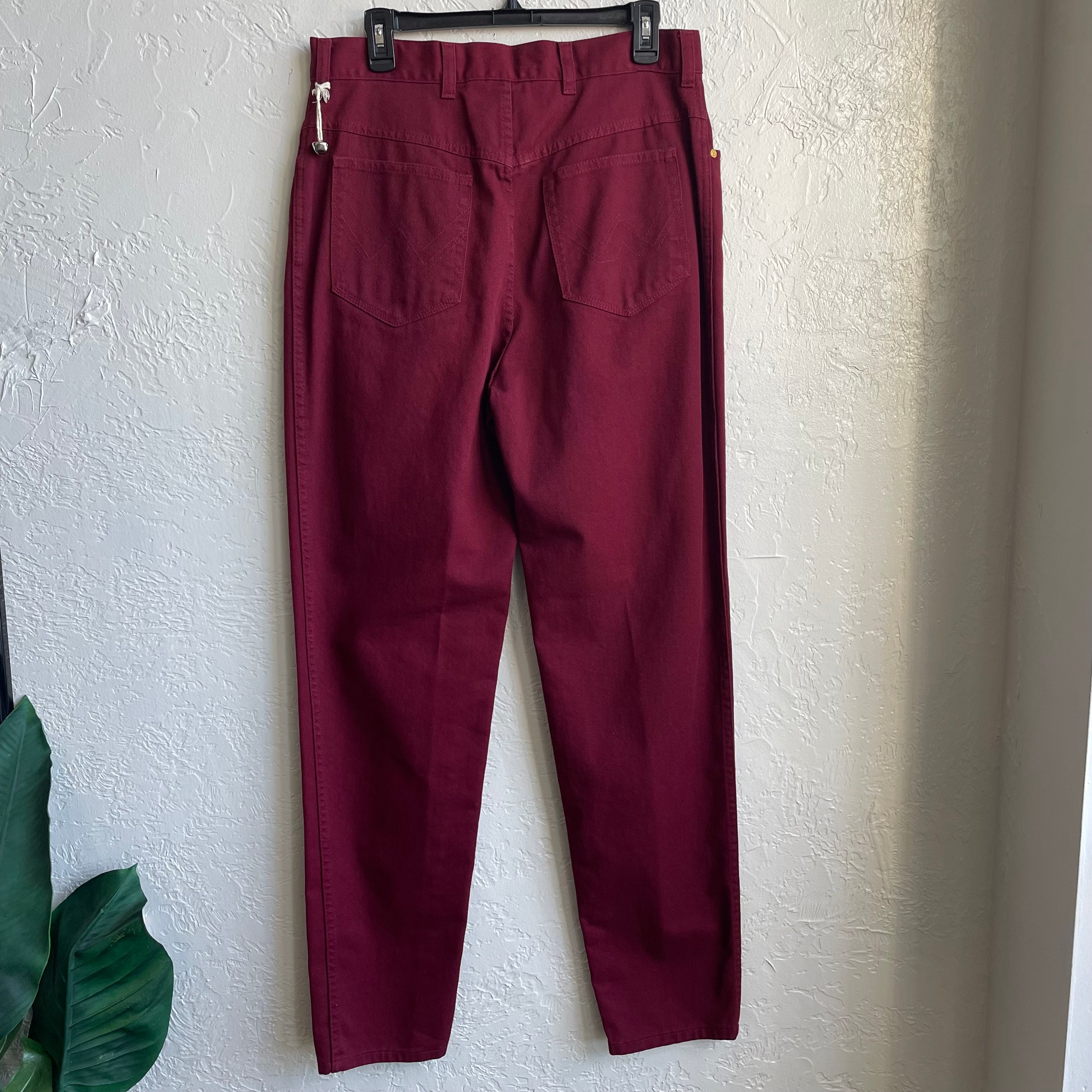 Escada 1990’s High Waisted Burgundy Jeans | 8/ Medium