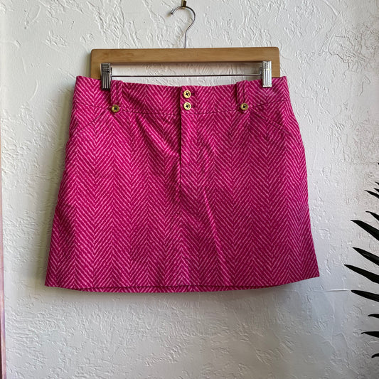 Lilly Pulitzer Pink Stripped Corduroy Mini Skirt | Small