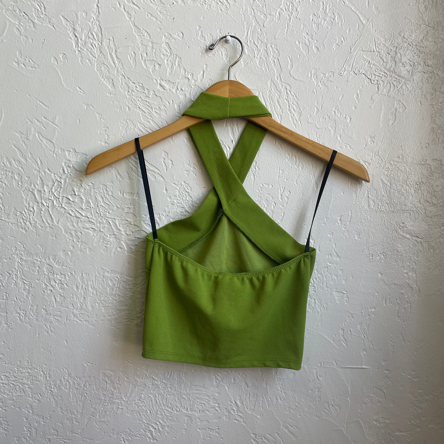 Green matchw colored strapless crop top | Small