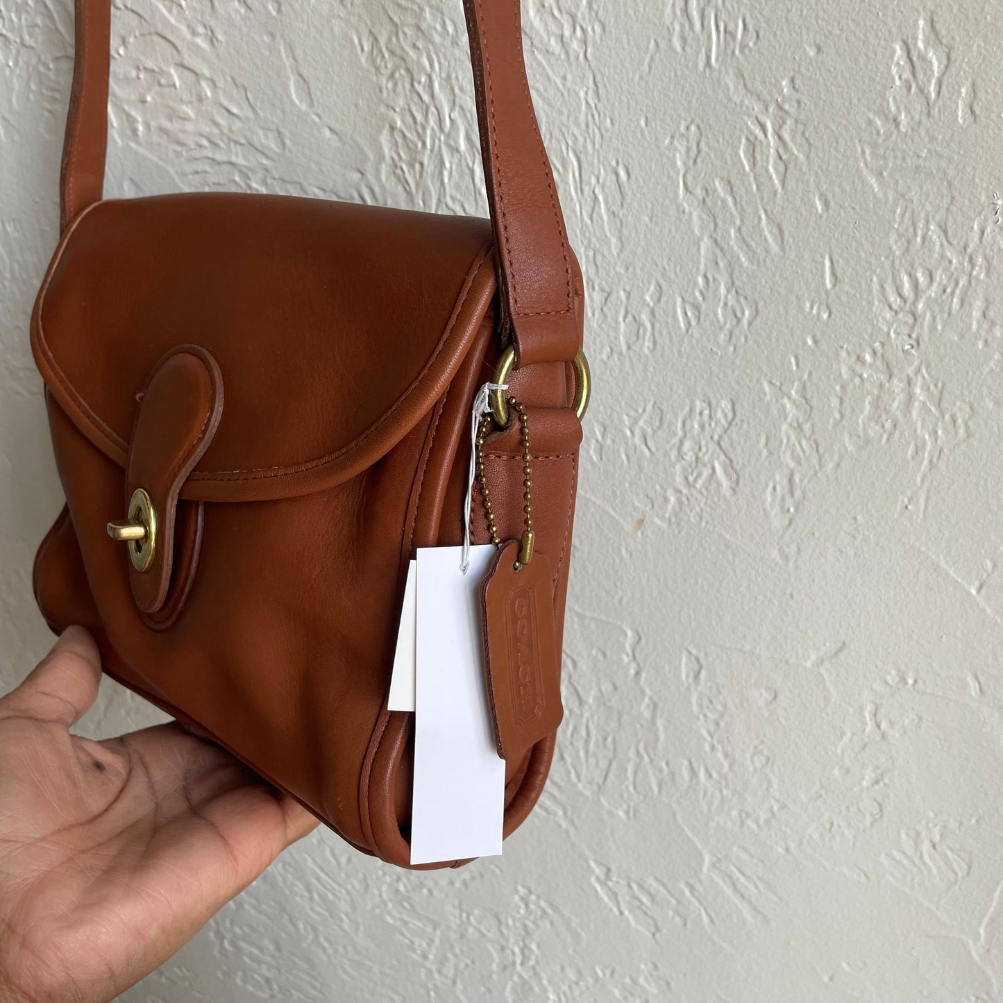 Coach Early 1990s British Tan Devon Crossbody Bag #9908