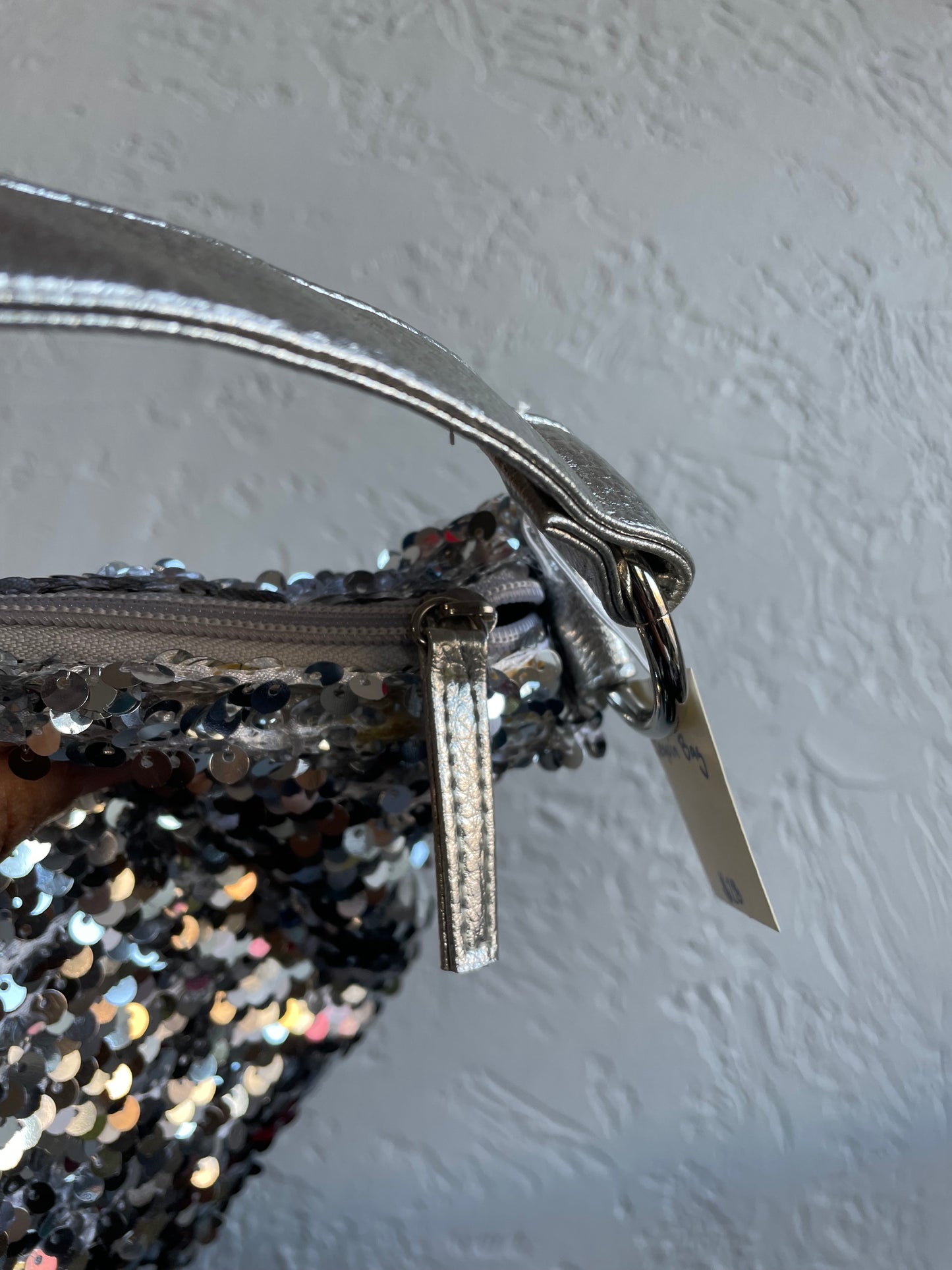 Y2K Silver Sequin Shoulder Bag