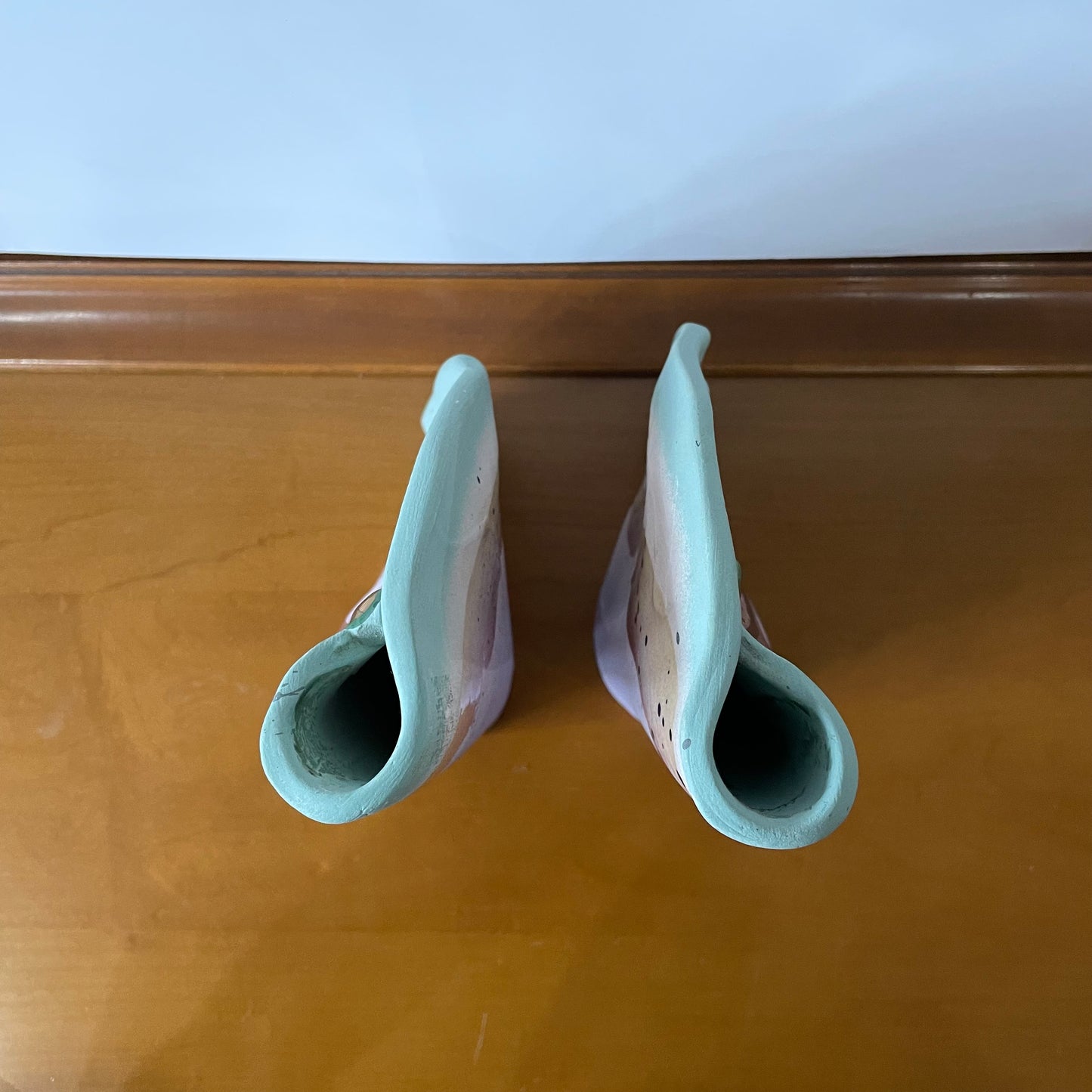 1980s Handmade Pottery Vases Set of 2