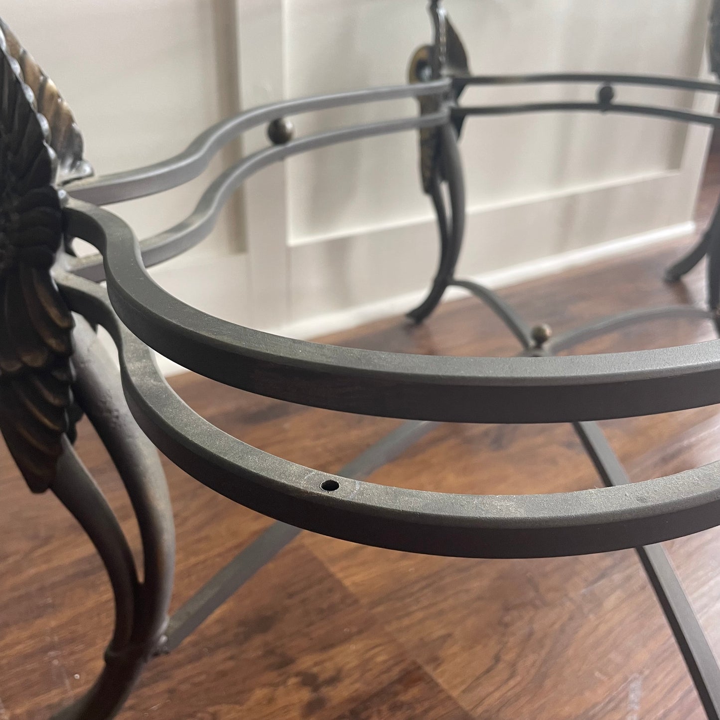 3 Piece Wrought Iron Swan Coffee Table Set