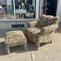 Zebra Print Lounge Chair and Ottoman Set