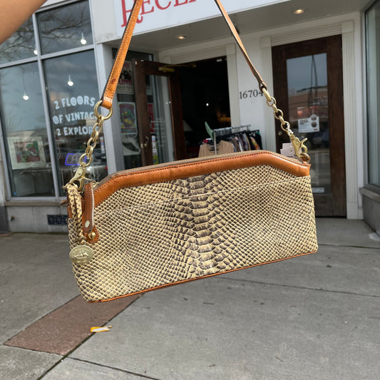 Brahmin Tan Snakeskin Purse