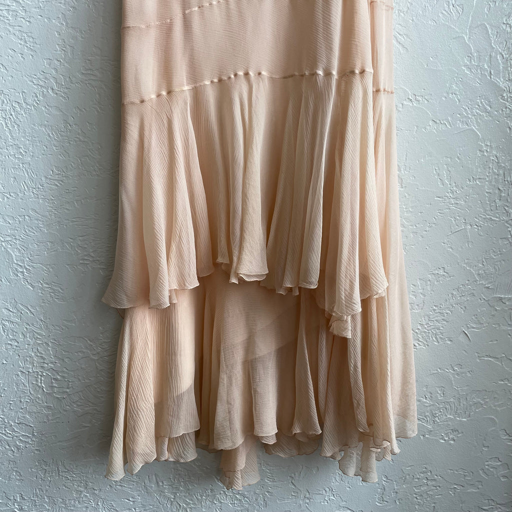 Blush Pink Silk Chiffon Flapper Dress 1920/30's | One Size