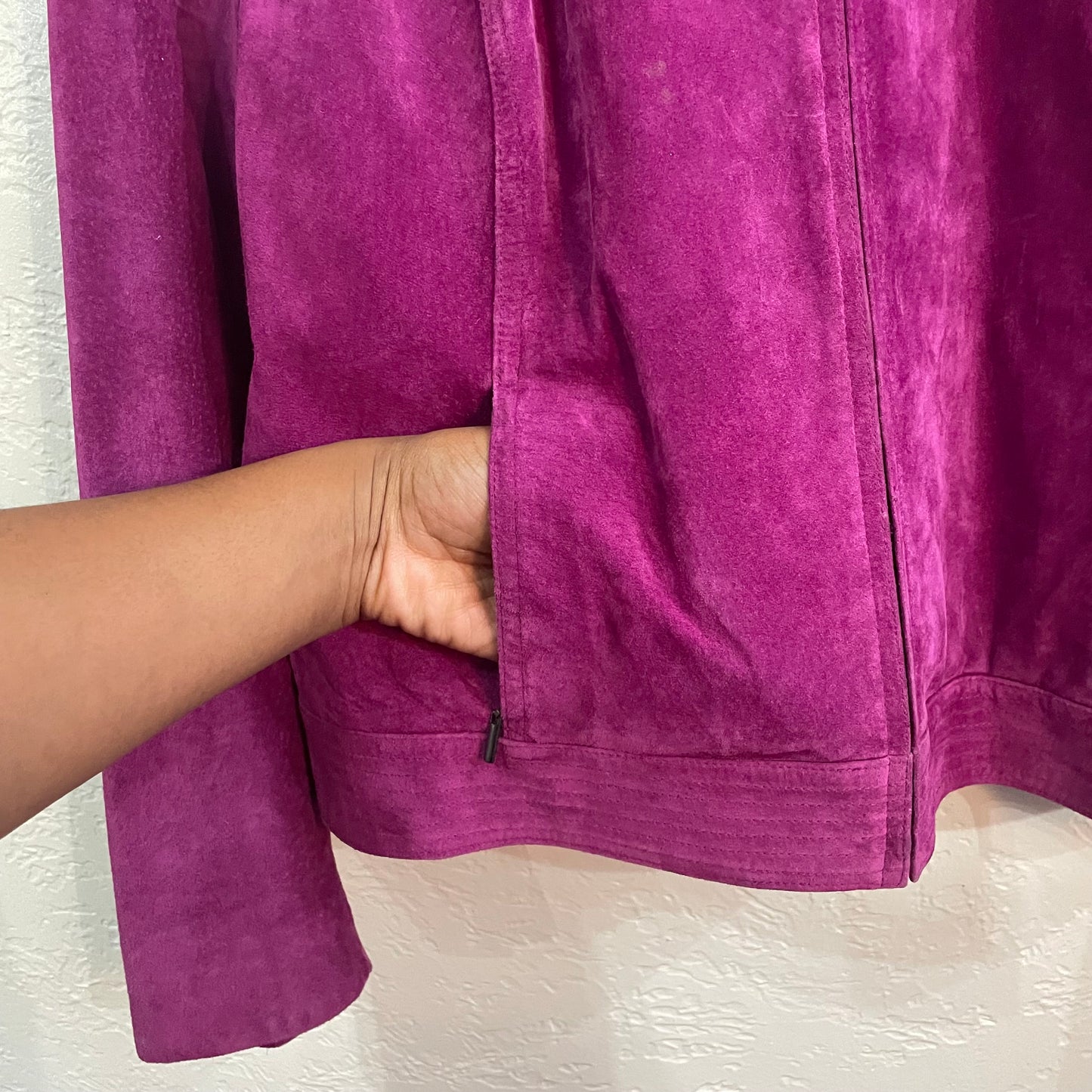 Valerie Steven’s Magenta Suede Jacket | XL