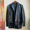 Banana Republic Black Leather Blazer Medium