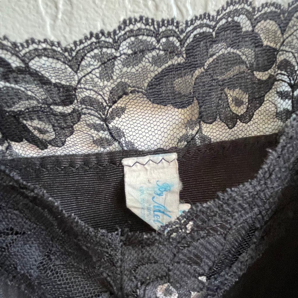 Black Floral Lace Slip Shirt | Small