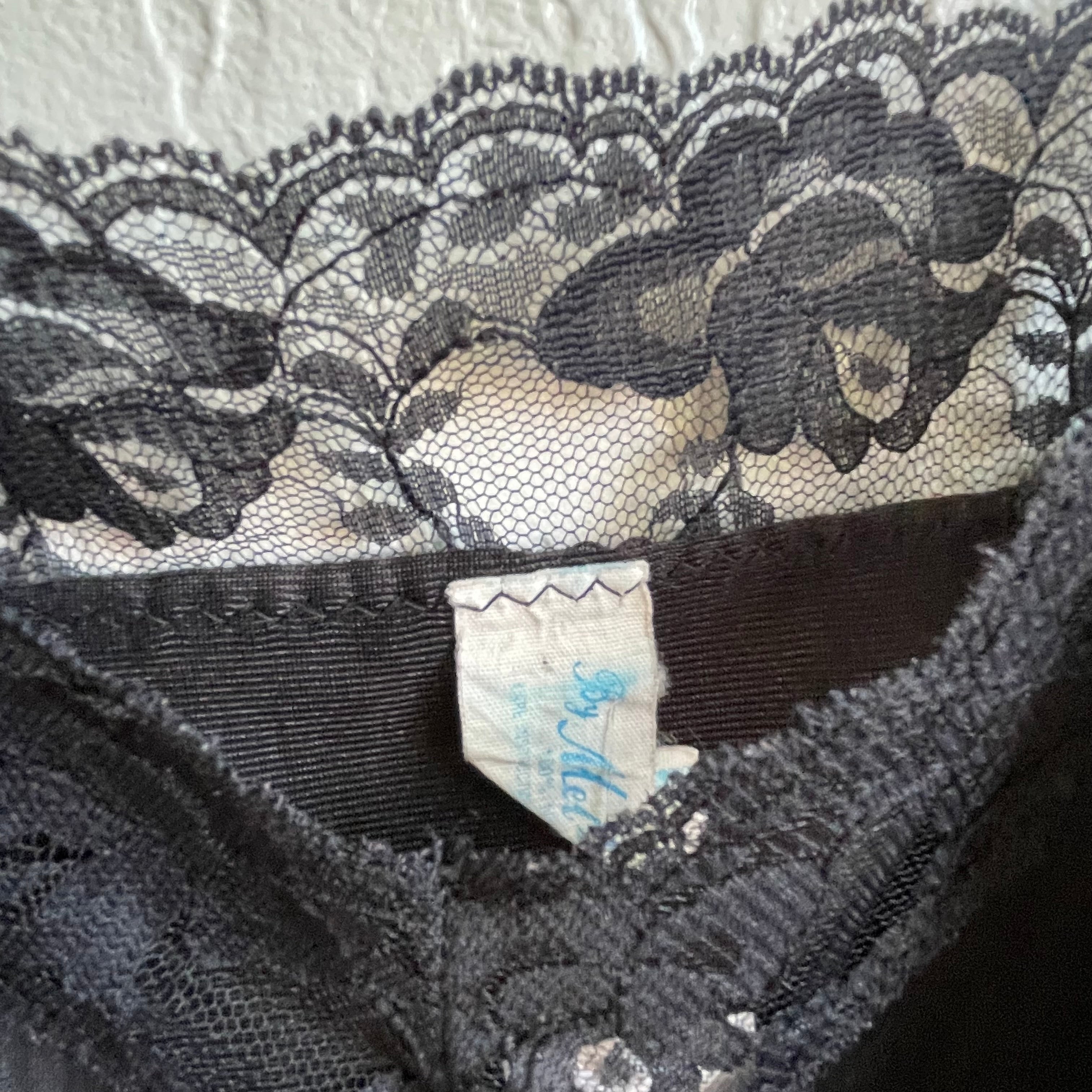 Black Floral Lace Slip Shirt | Small