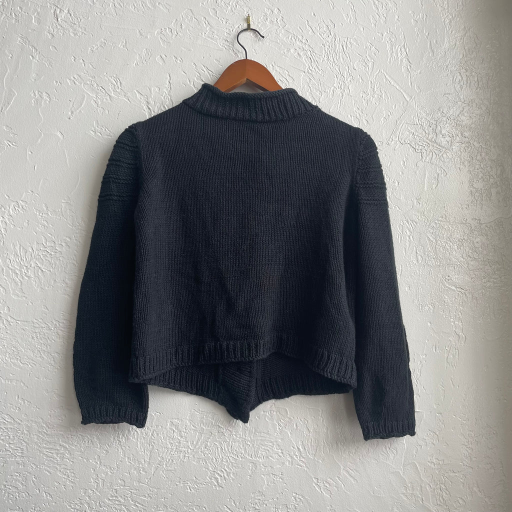Hand Knit Black Cardigan | One Size
