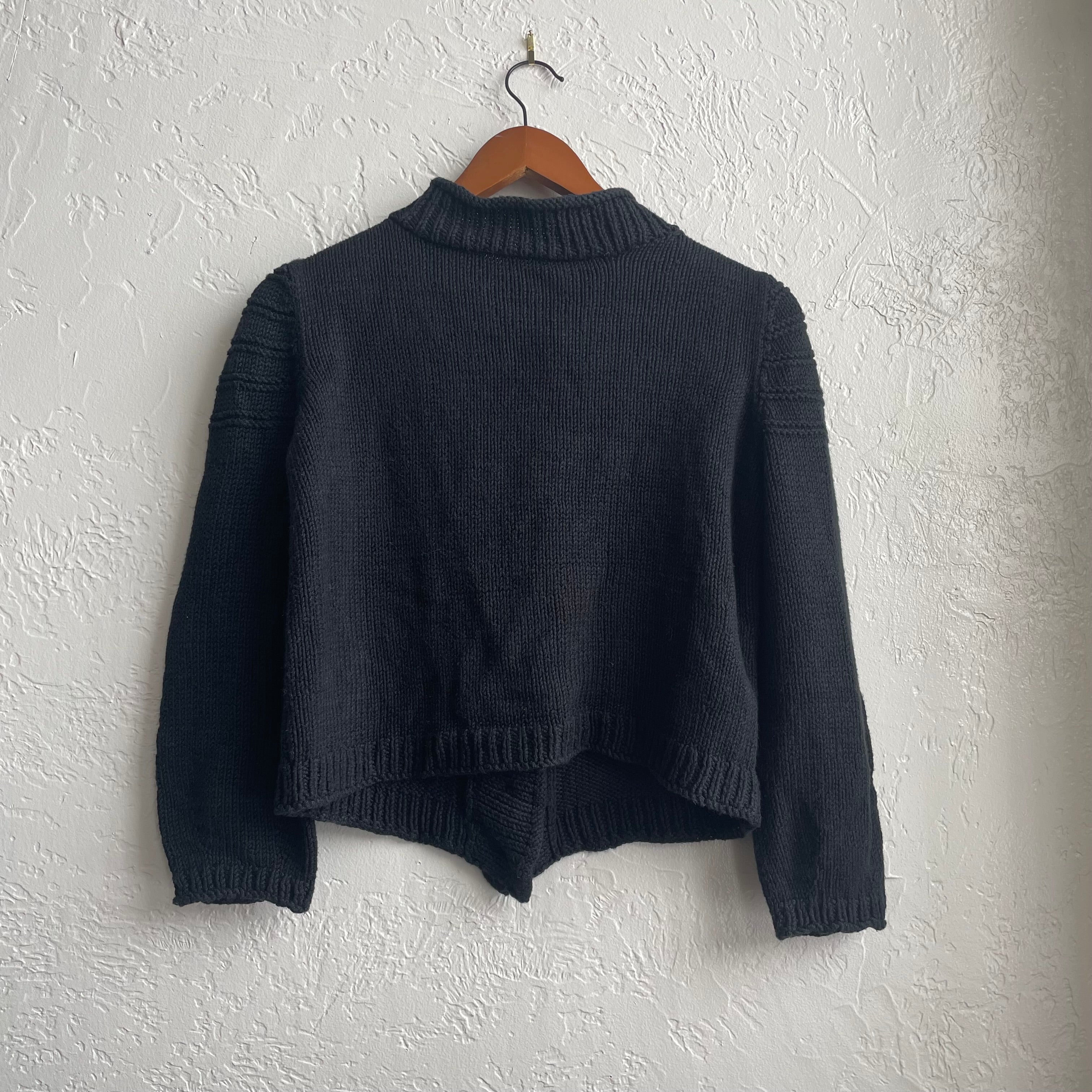 Hand Knit Black Cardigan | One Size