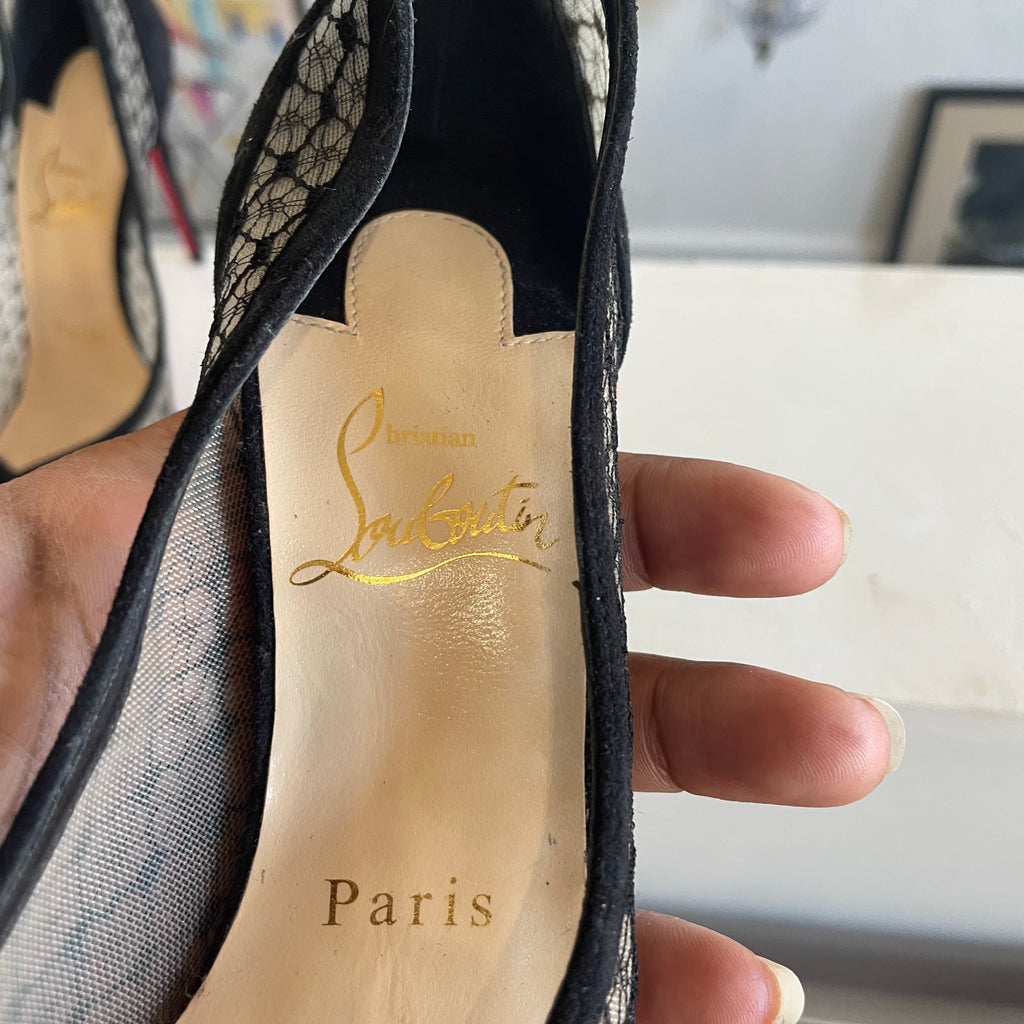 Christian Louboutin Neoalto Dentelle Resille Pumps | Size US 5.5/ IT 35.5