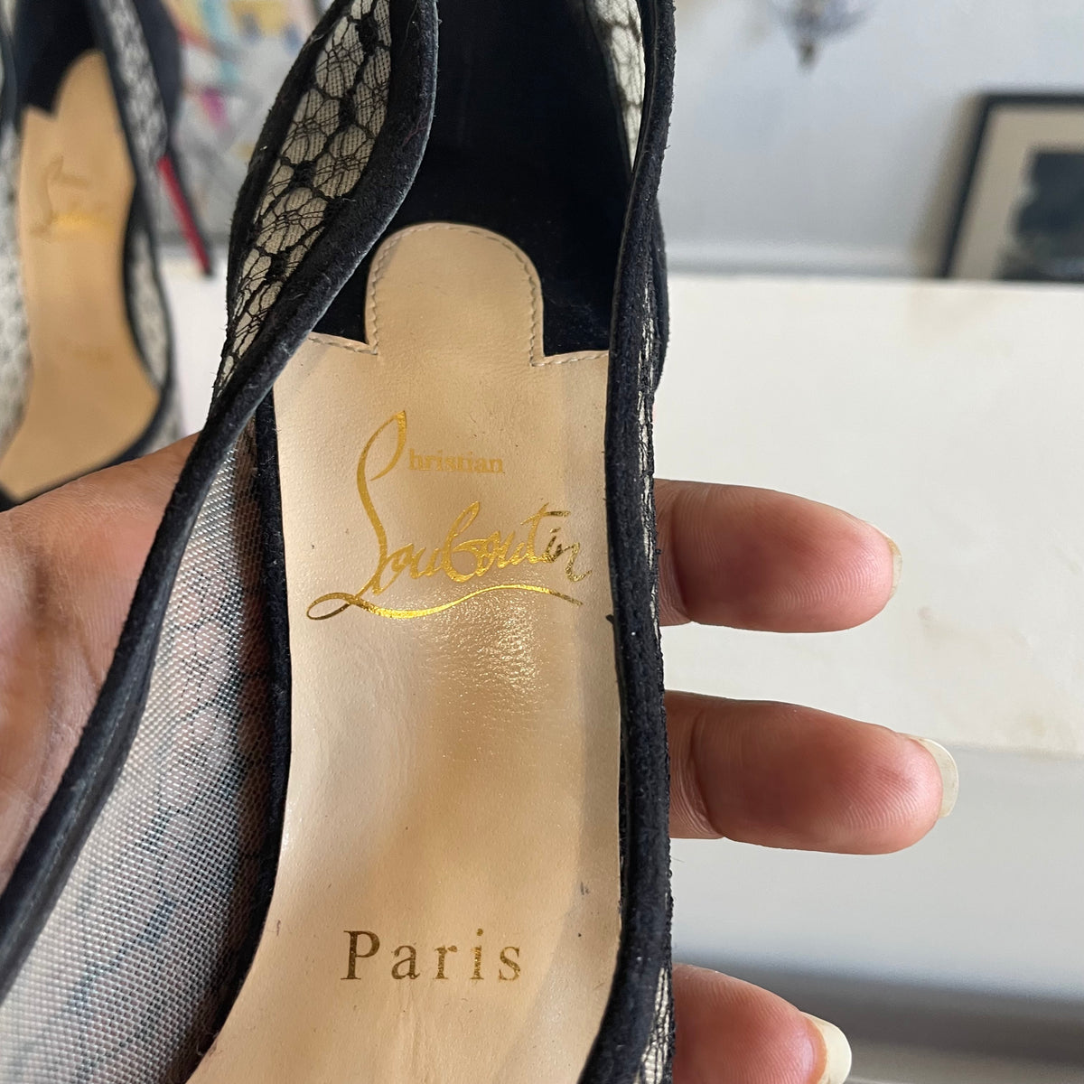 Christian Louboutin Neoalto Dentelle Resille Pumps | Size US 5.5/ IT 35.5