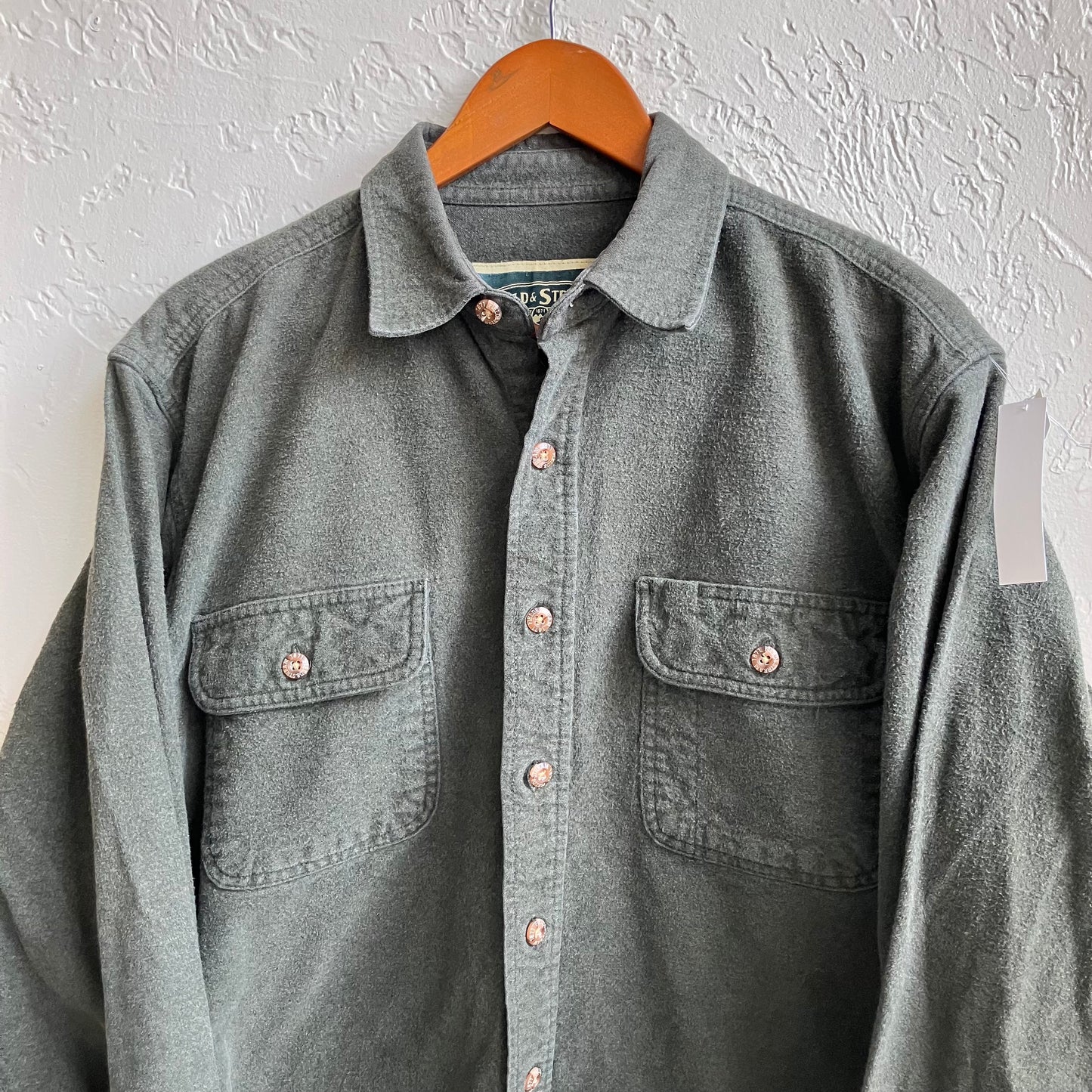 Green Flannel Button Up Shirt Medium