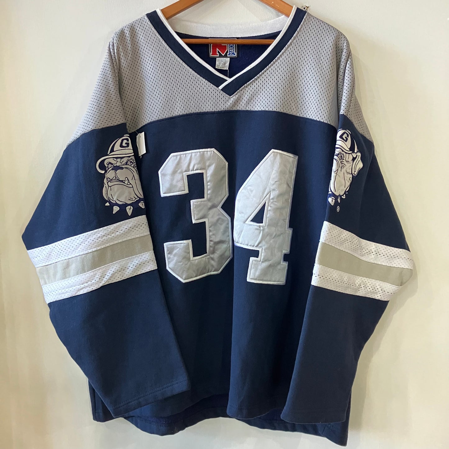 NWT Vintage Georgetown Hoyas Bulldog Logo Jersey Sportswear Match 1 90s XXL