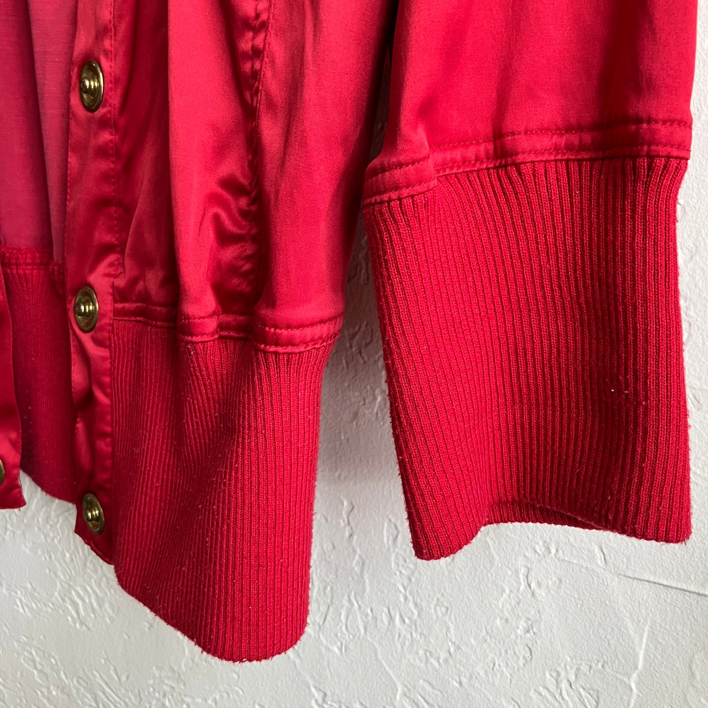 Y2K Apple Red Button Up Jacket Top | Large