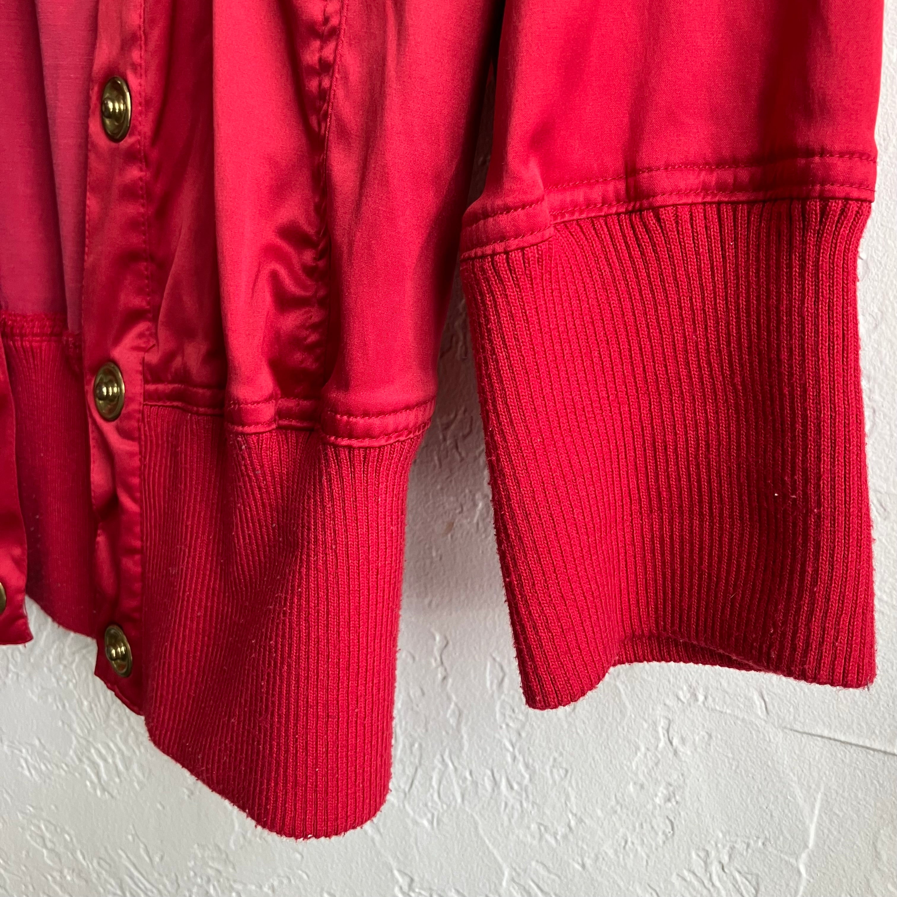 Y2K Apple Red Button Up Jacket Top | Large
