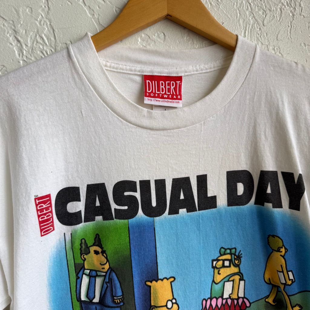 Dilbert Casual Day Work Office Funny Vintage Tee T Shirt • Large