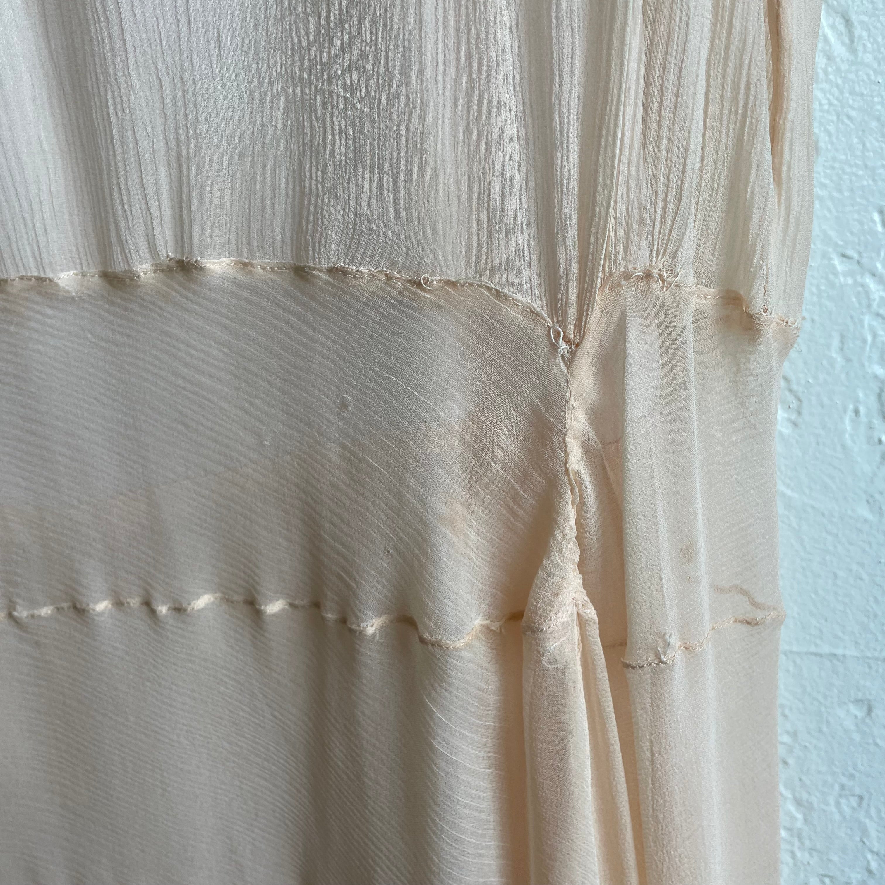 Blush Pink Silk Chiffon Flapper Dress 1920/30's | One Size