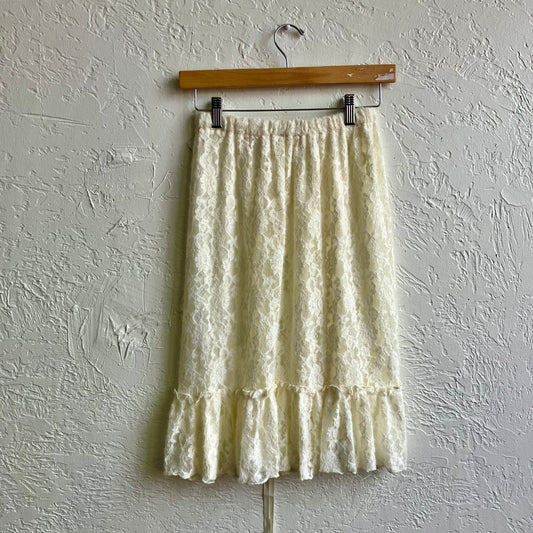 Vintage Floral Lace Skirt | Medium