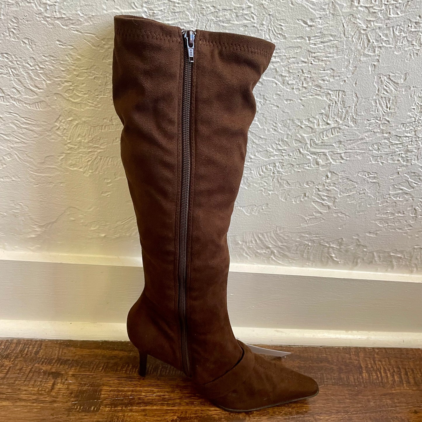 Y2K Calf Dark Chocolate Cloth Buckled Booties | Size 10