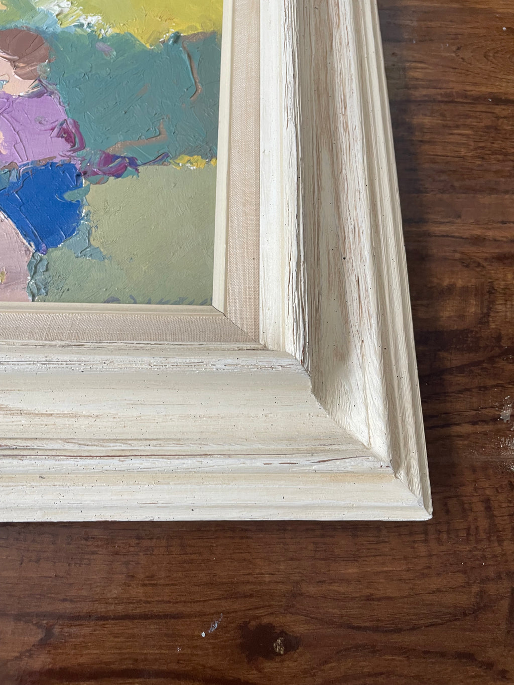 Vintage Oil Painting Of A Women And Children Professionally Framed