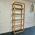 Milo Baughman Midcentury Modern Rattan Wrapped Four Shelf Etagere Bookcase