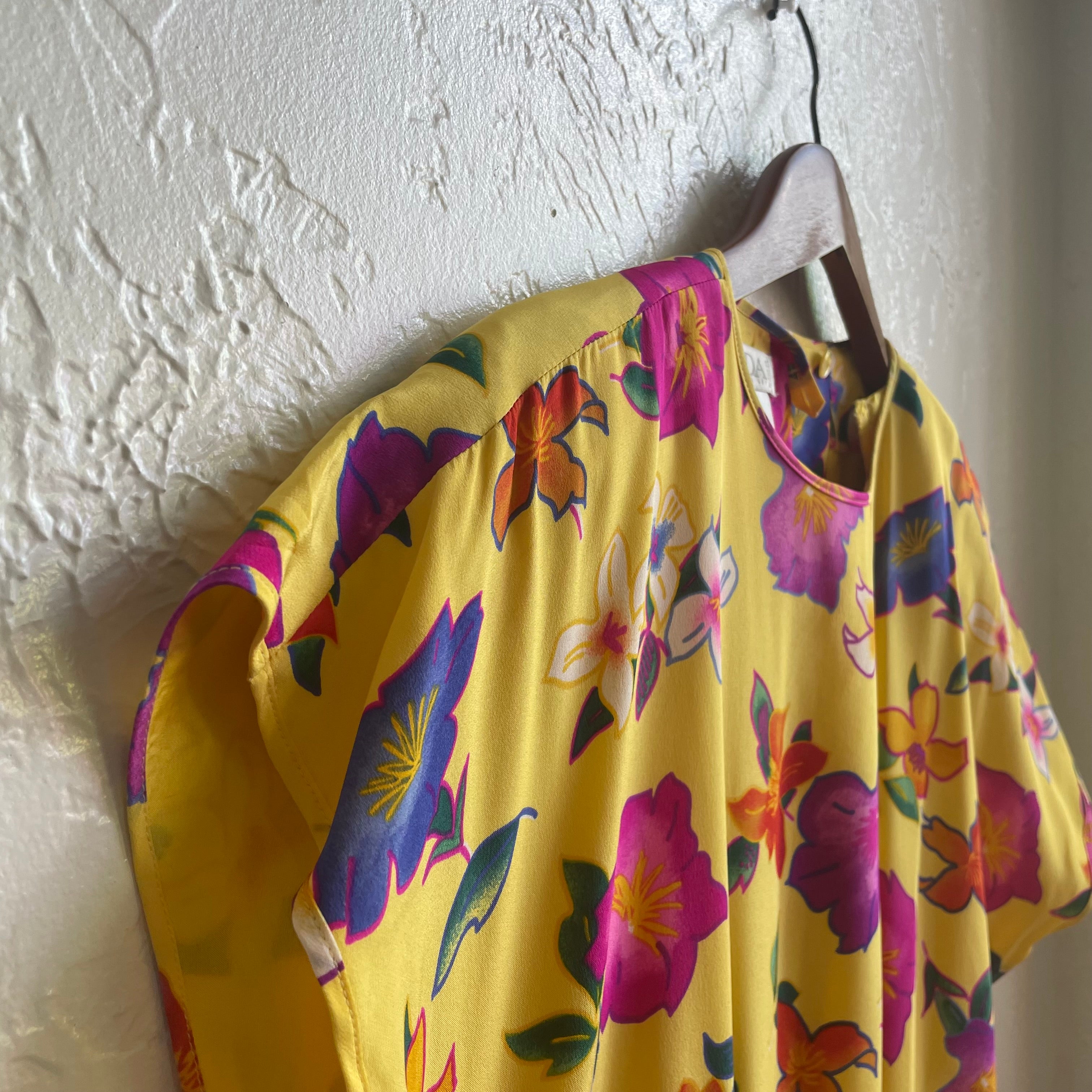 1980’s Escada Yellow Floral Party Dress | Small