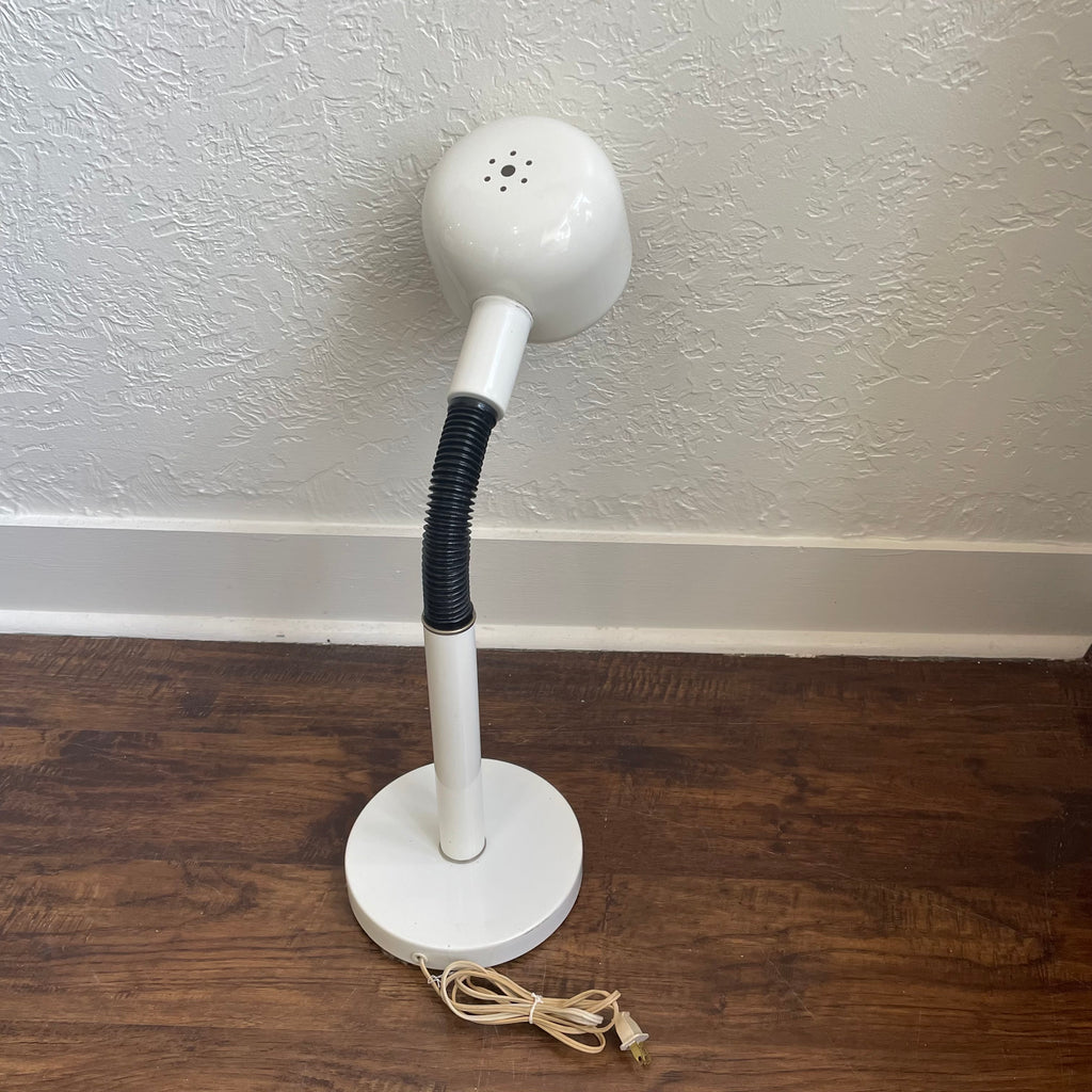 White Metal Space Age Goose Neck Table Lamp