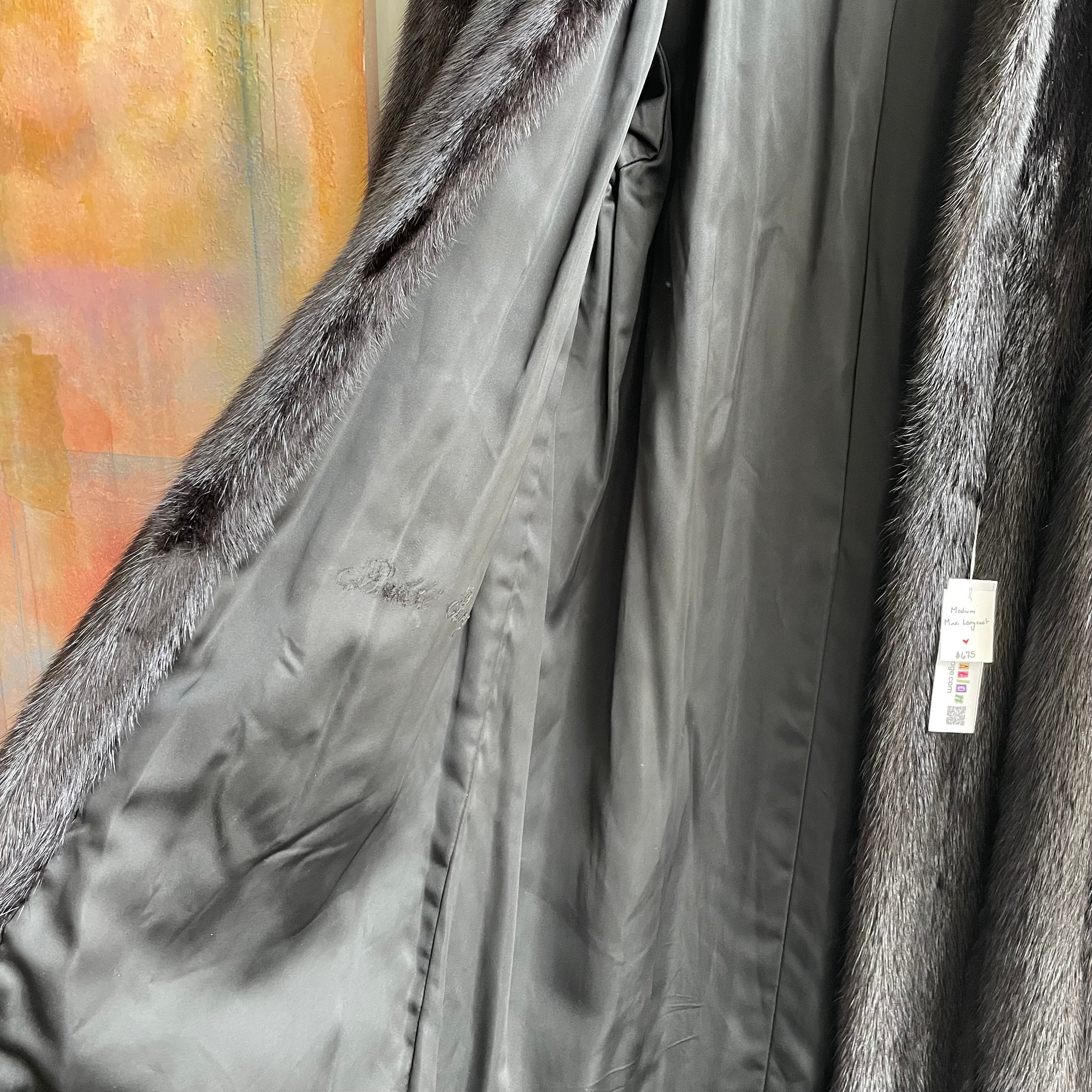 1980s Highbee's Mink Long Coat | Medium