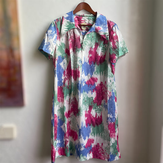 Multi Color Vintage Maxi Dress | Large