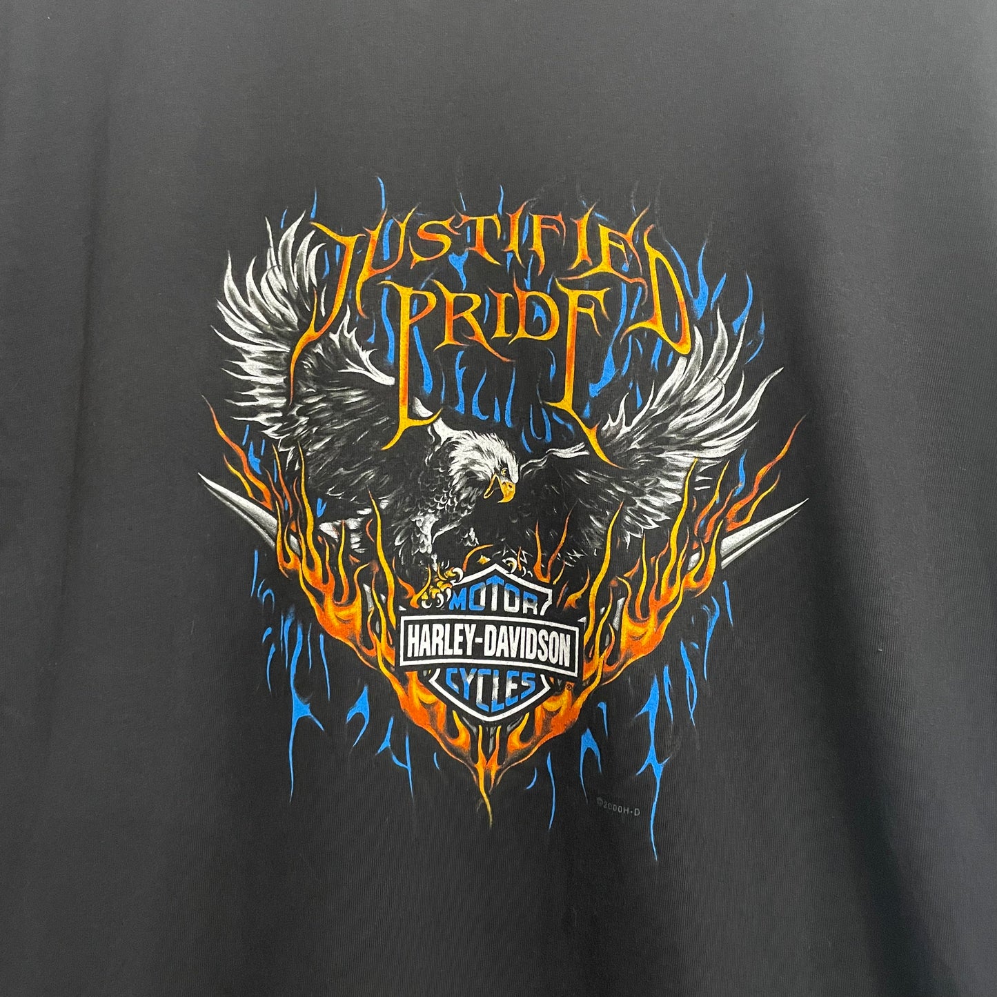 Harley Davidson Eagle T-shirt “Justified Pride” Y2K | XL