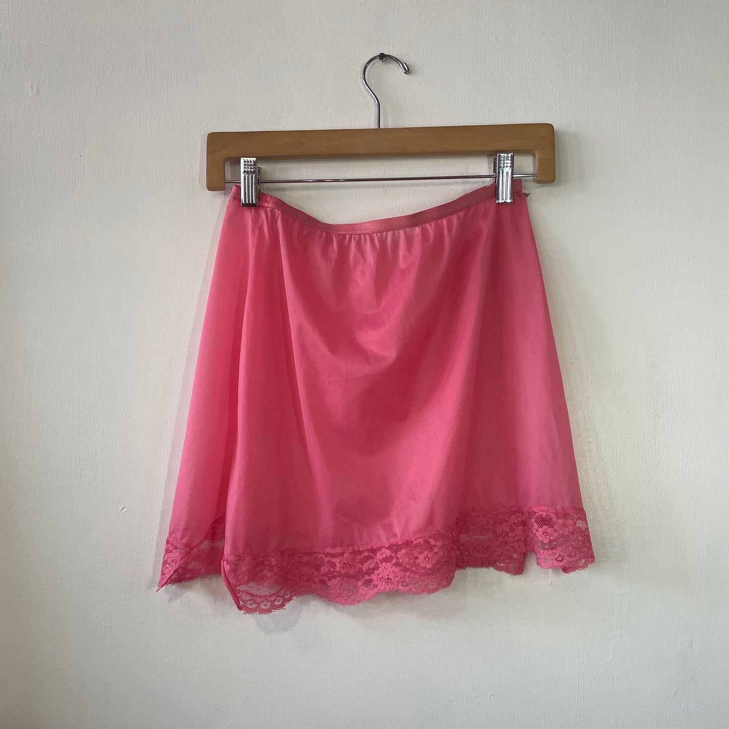 60s Bubblegum Pink Mini Slip Skirt