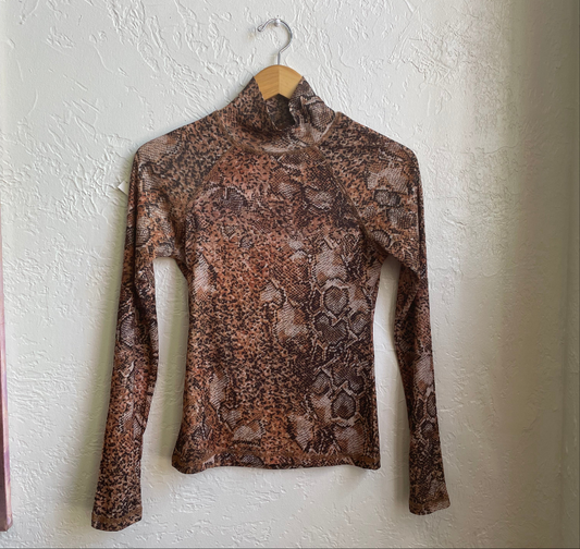Snake Print Long Sleeve Shirt | Medium