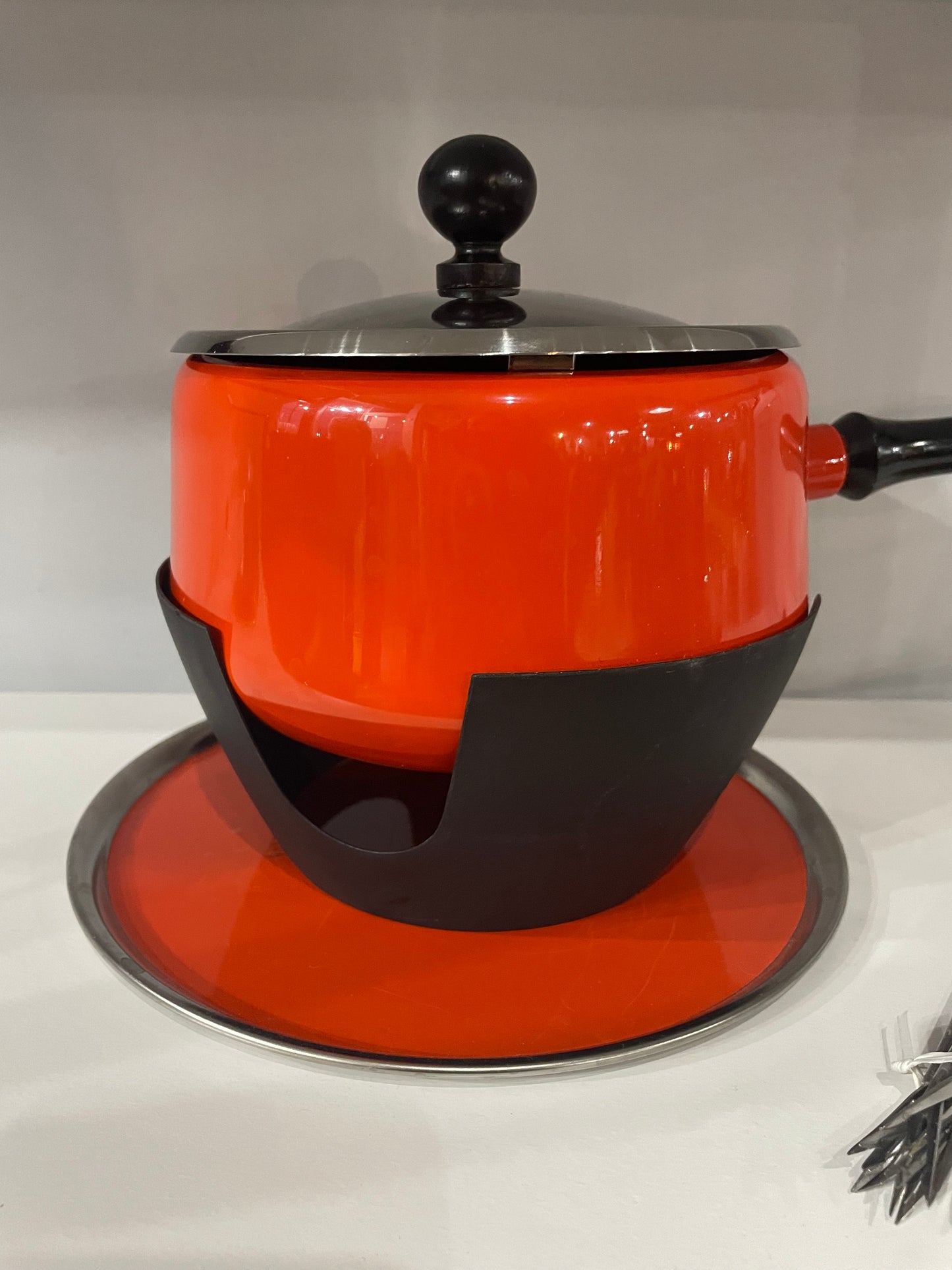 60’s Orange Fondue Set