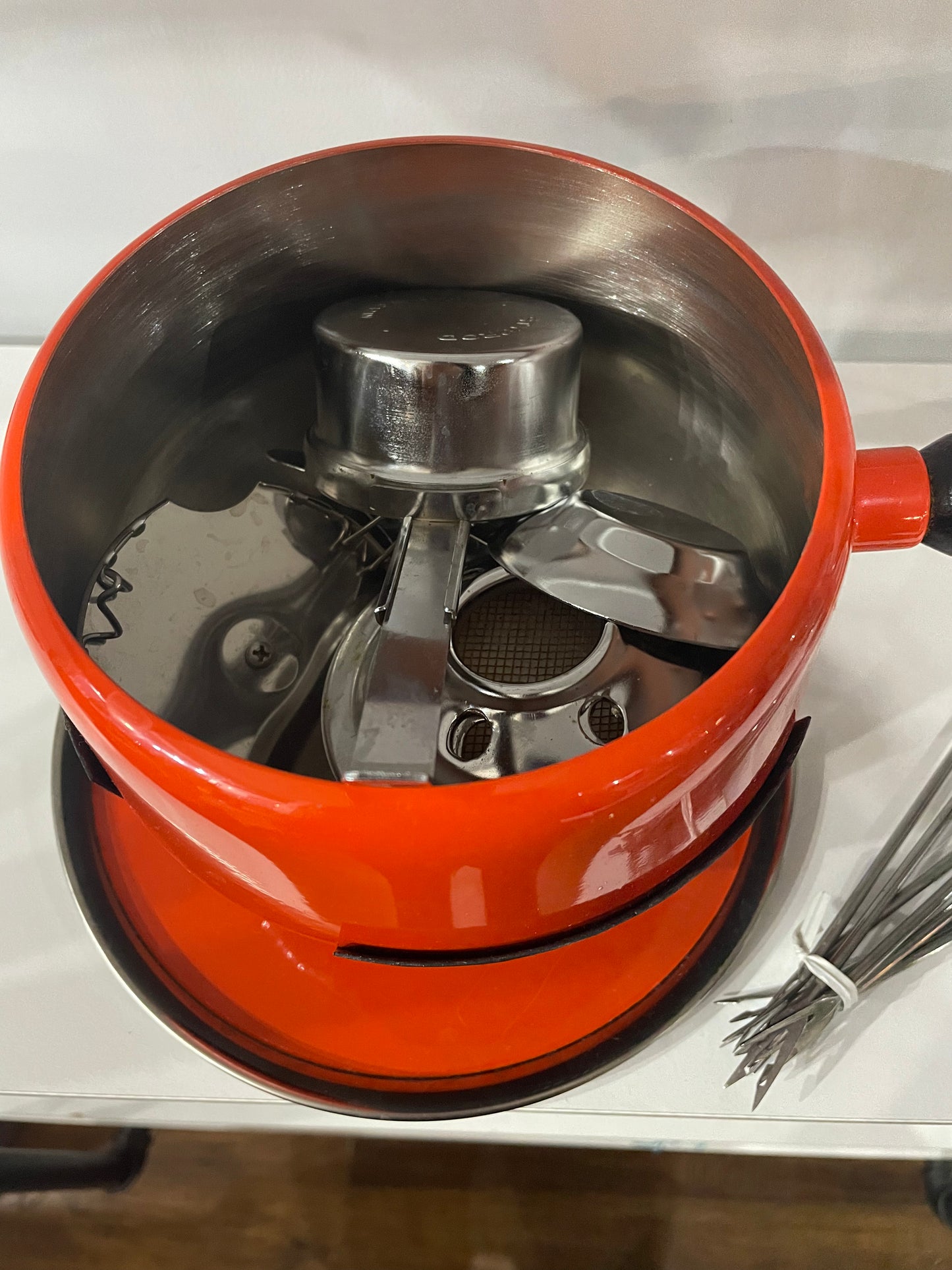 60’s Orange Fondue Set