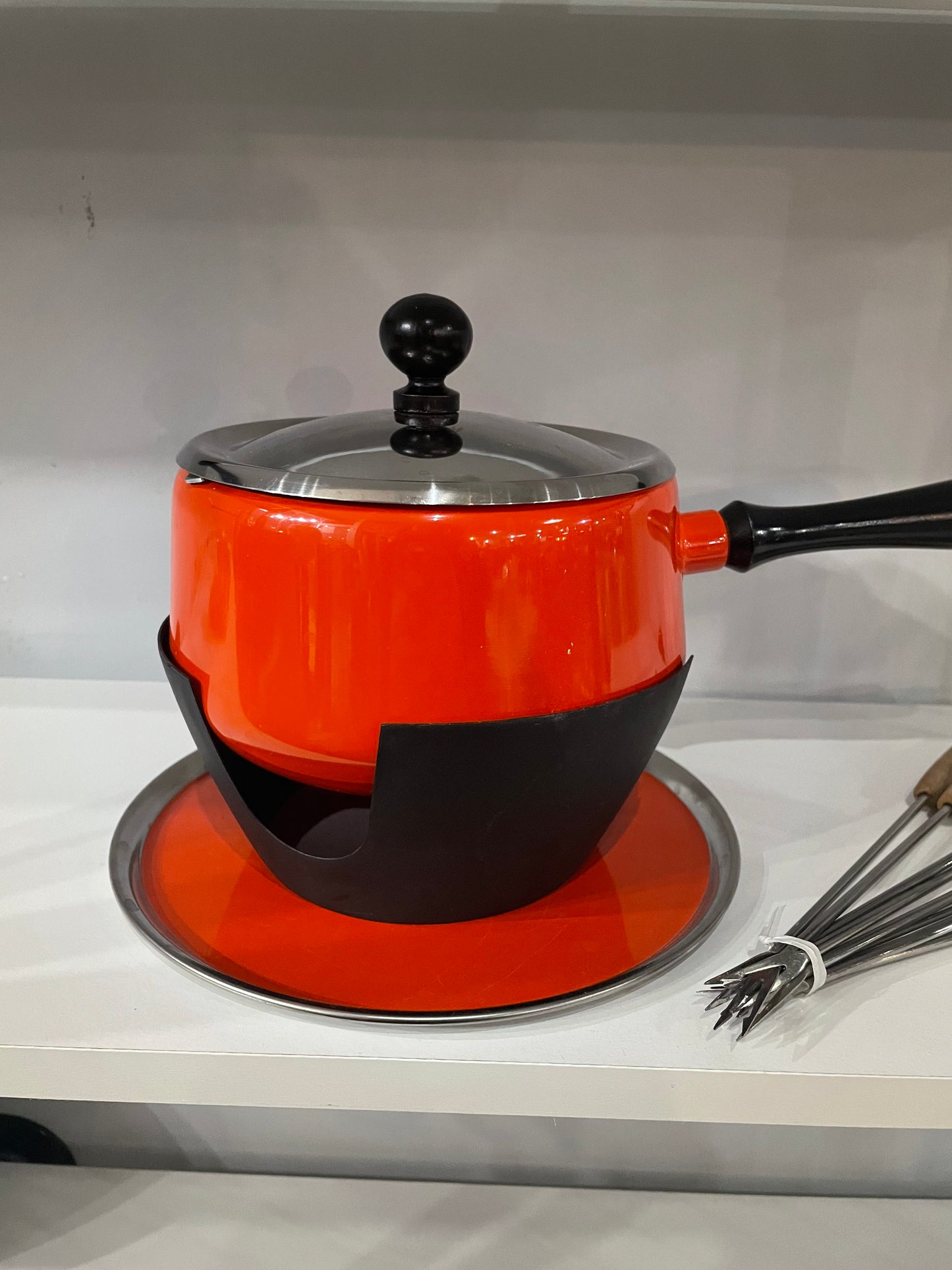 60’s Orange Fondue Set