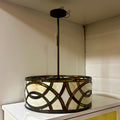 Robert Louis Tiffany Circles 20 in Wide Glass Chandelier