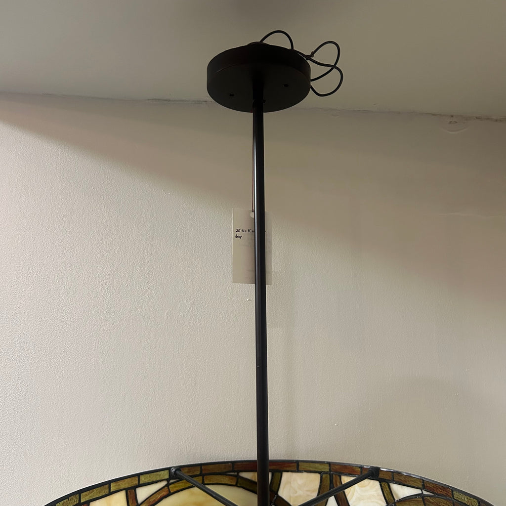 Robert Louis Tiffany Circles 20 in Wide Glass Chandelier