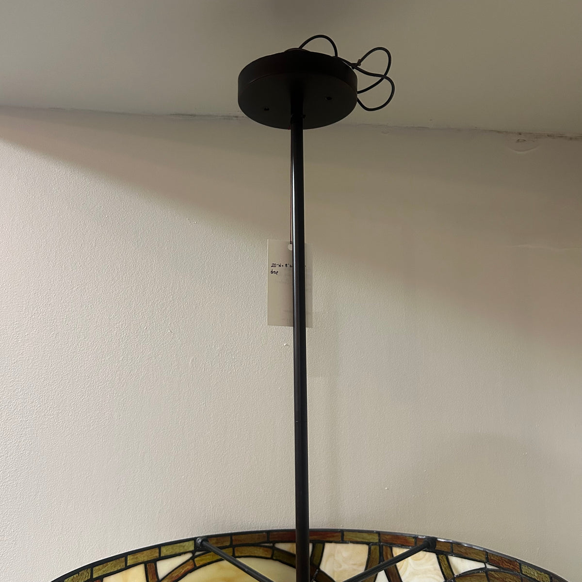 Robert Louis Tiffany Circles 20 in Wide Glass Chandelier