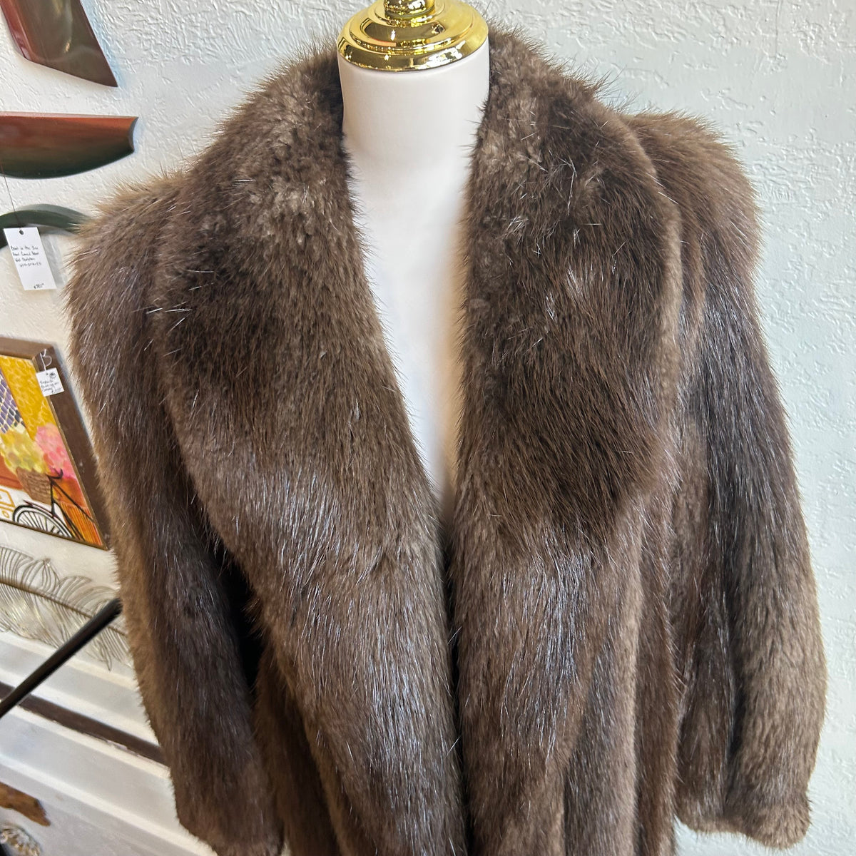 Evan's Vintage Long Hair Beaver Full Length Coat | Small