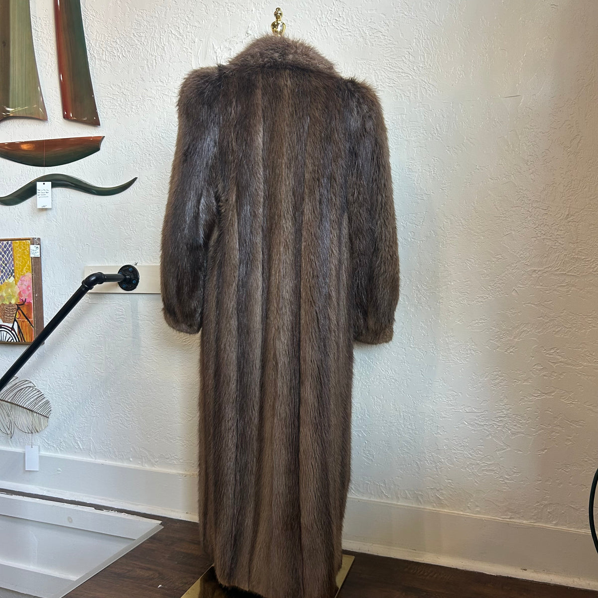 Evan's Vintage Long Hair Beaver Full Length Coat | Small