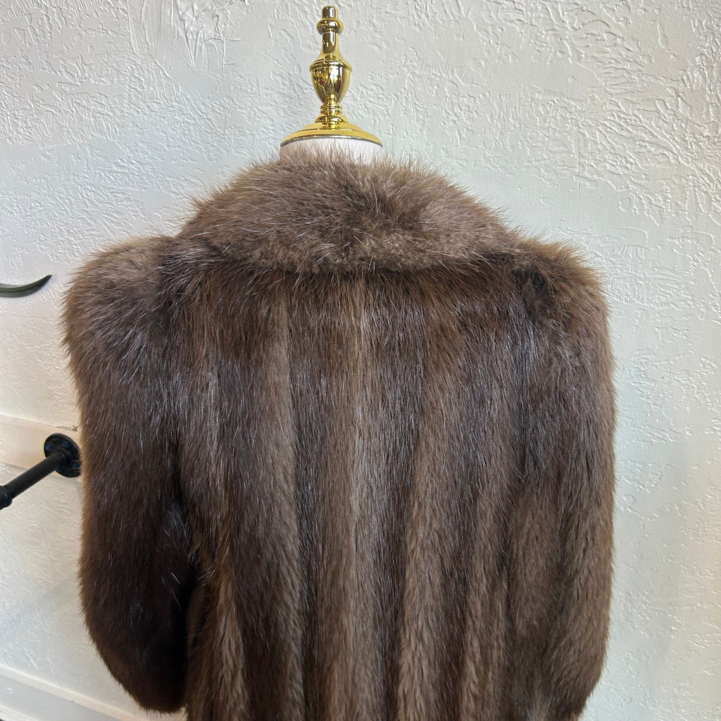Evan's Vintage Long Hair Beaver Full Length Coat | Small