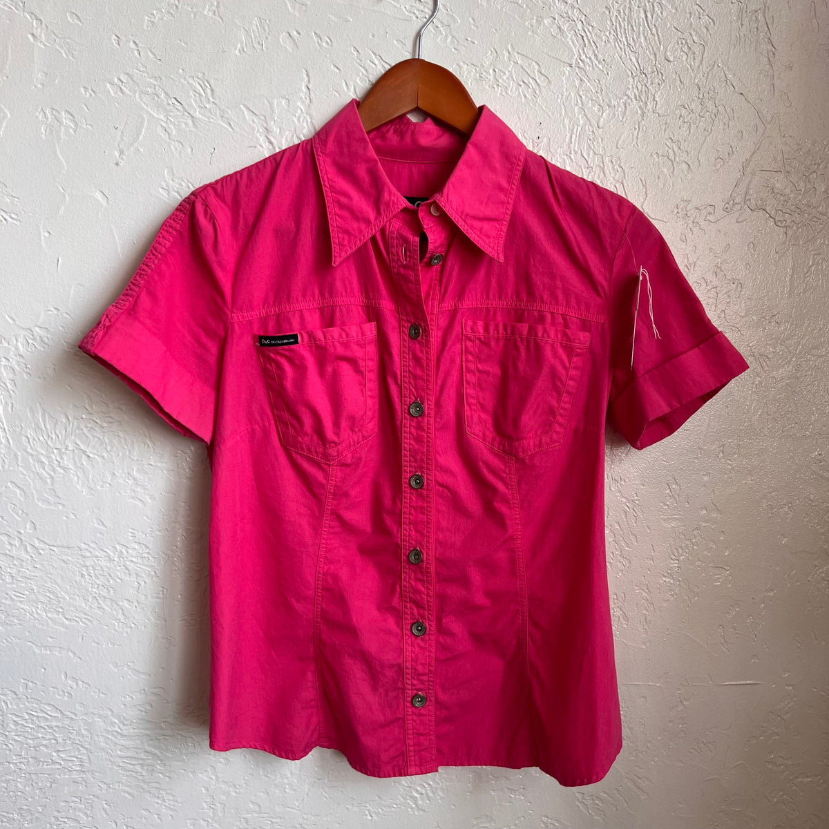 Dolce & Gabbana Pink Y2K Button Up Utility Shirt | Small