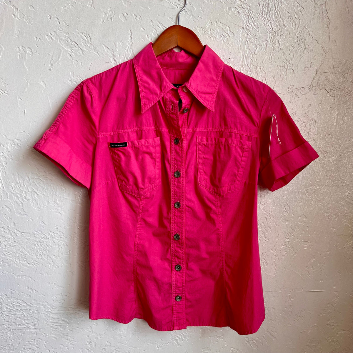 Dolce & Gabbana Pink Y2K Button Up Utility Shirt | Small